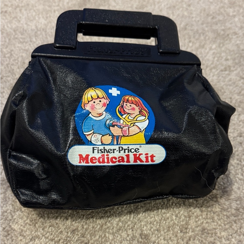 Fisher-Price Medical Kit with Black Handle Vintage 1987